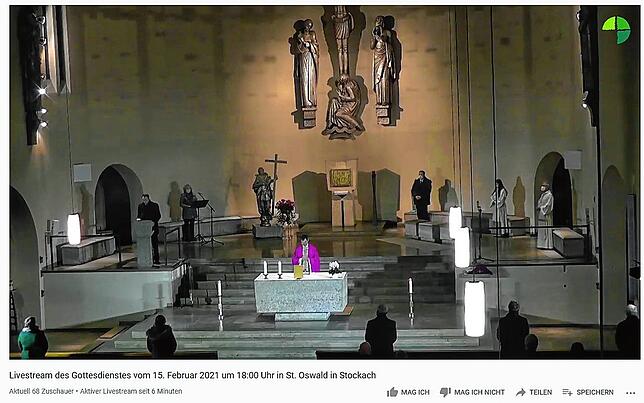 Ein Screenshot aus der Liveübertragung des Gedenkgottesdienstes des Narrengerichts am Fasnachtsmontag.
