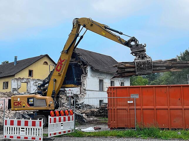 Die Reste des Gasthaus Kreuz am Freitag, 15. September.