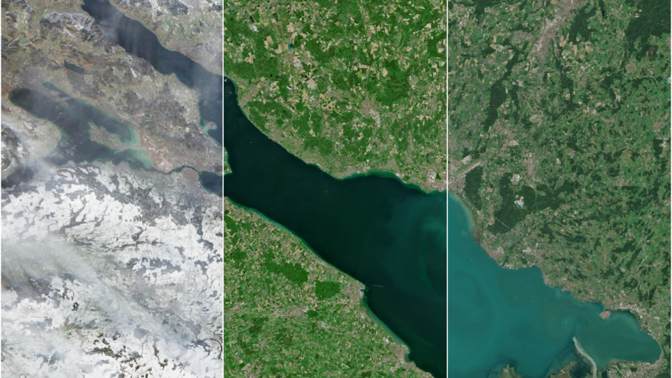 Der Bodensee von ganz oben betrachtet: Im Januar, Mai und August 2024.