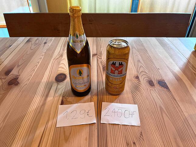 Bierpreisunterschied Juni 2025.