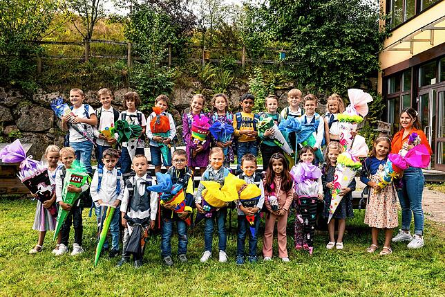 Die Klasse 1a der Dom-Clemente-Schule Schonach mit Klassenlehrerin Melanie Schwarz.