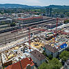 Drohnen-Fotograf Andreas Rautter hat wieder einen Blick von oben auf Singens Großbaustelle geworfen.