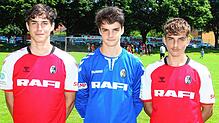 Spiel in Erzingen: Noah Wagner aus Tiengen, Pascal Bleise aus Jestetten und Luca Marino aus Lauchringen (von links) waren vor drei ...