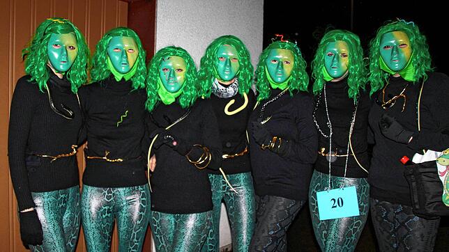 Die Wutach-Schlängle aus Grimmelshofen gewannen den ersten Preis in der Gruppenwertung beim Preismaskenball der Gäli Mölle Grimmelshofen.