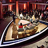 Die erste Aufzeichnung von &bdquo;Talk am See&ldquo; mit den Gästen (von links) Max Herzog, Paola Felix, Gaby Hauptmann, Jürgen ...