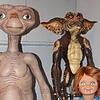 Vielleicht auch bald mal als Exponat in einem Museum? E.T. (von links), ein Gremlin und Chucky, die Mörderpuppe.