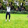 Kokou Tinin Gael Adjati beim Salto-Training.