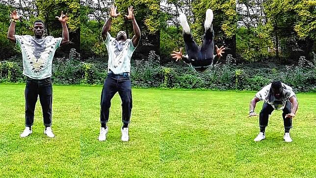 Kokou Tinin Gael Adjati beim Salto-Training.