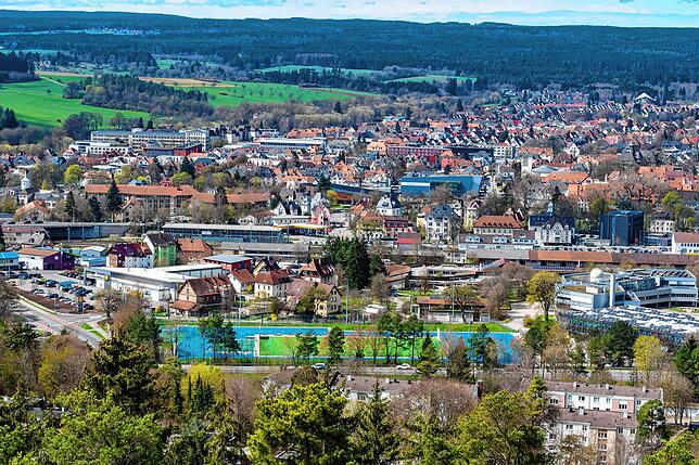 Das ist der Blick auf Villingen vom Aussichtsturm aus.
