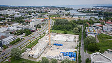 Ein Blick auf die Baustelle des einstigen Großprojekts Maxx-e-motion aus dem Sommer 2019. Der Käufer des Areals will die Baustelle ...