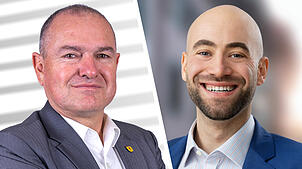 Stadtammann Herbert Weiss (links) nimmt Stellung zur Kritik von Finanzkommission-Sprecher Daniele Mezzi.