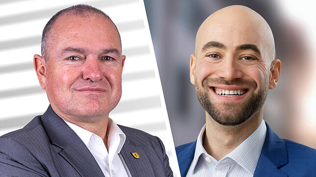 Stadtammann Herbert Weiss (links) nimmt Stellung zur Kritik von Finanzkommission-Sprecher Daniele Mezzi.