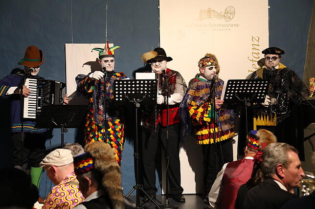 Die Hausband, in diesem Jahr als Langensteiner Schlossgeister unterwegs (von links): Rainer Hespeler, Michael Zehnle, Karl Amann, Martin ...