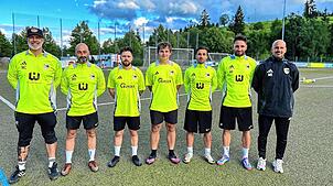 Dominik Wehrle (v. l., Trainerteam), Sebastian Burger (Trainerteam neu), Patrick Ringwald (Neuzugang), Nico Fleig (Neuzugang A-Jugend), ...