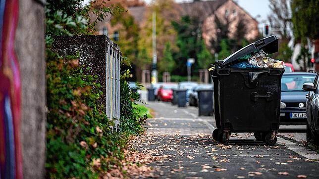 Eine Mülltonne am Straßenrand (Symbolbild).