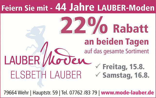 Bild 1: 44 Jahr Mode Lauber Wehr : Mode von klassisch bis sportlich