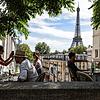 Von den Millionen Olympia-Besuchern ist in Paris abseits der Sportstätten kaum etwas zu sehen: Die spärlich besuchte Terrasse eines ...