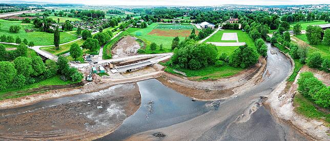Der Donauursprung von oben.