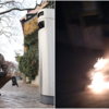 Holger Schappeler steht vor einem Mülleimer am Landungsplatz: Hier soll eine Feuerwerksbatterie in der Silvesternacht gebrannt haben. ...