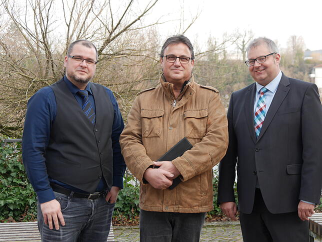 Thomas Ays, Leiter des Tourismus- und Kulturamts der Stadt Bad Säckingen, der Produzent der „Bad Säckinger Stadtgeschichten“, Rainer ...
