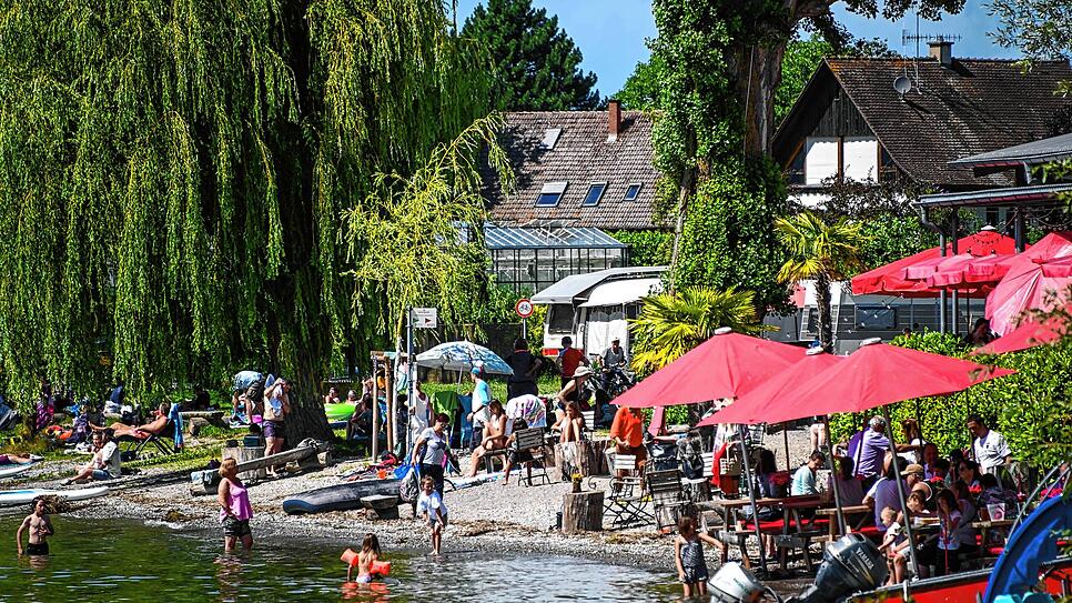 Urlauber am Campingplatz auf der Reichenau. Aber, wo kommen die eigentlich alle her?