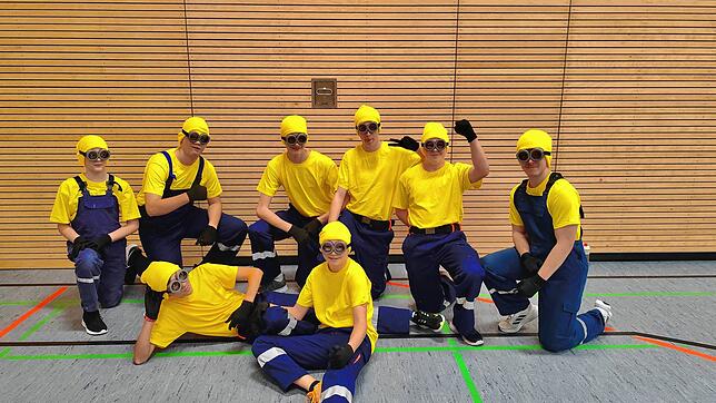 Die Minions aus Hohentengen haben das Völkerballturnier der Jugendfeuerwehren der Raumschaft Klettgau gewonnen.  Bild: Jugendfeuerwehr ...