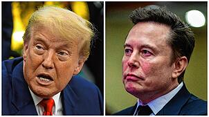 Donald Trumps (l) Steuergesetz sorgte für Streit zwischen ihm und Tech-Milliardär Elon Musk (r).