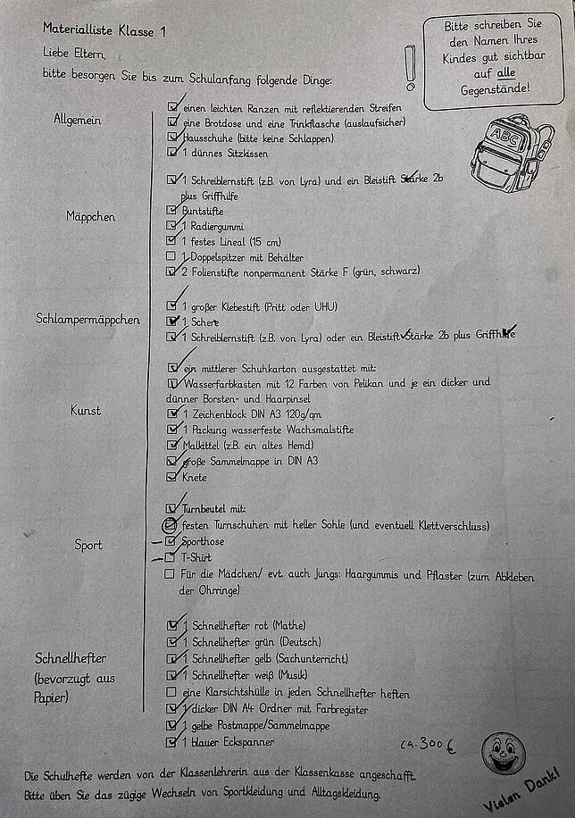 Die Liste der Naturparkschule Niederhof.