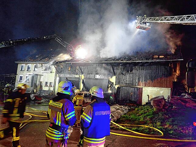 Bild 12: Großeinsatz beim Brand in Dettighofen – das sind Bilder