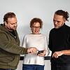 Sie sind überzeugt von der neuen App Memoro des gleichnamigen Konstanzer Start-Ups: Entwickler Tobias Müller, Anjte Freyth von der ...