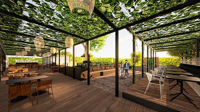 Ein exklusiver, bisher unveröffentlichter Blick in den zukünftigen Biergarten am Lukullum.