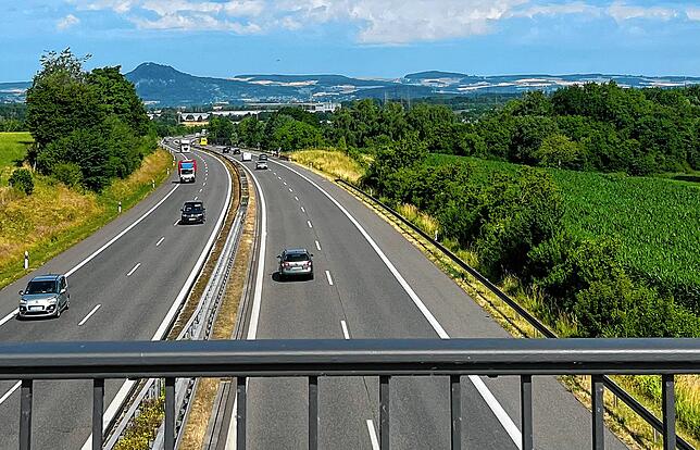 Der betroffene Teil der B33 von oben.