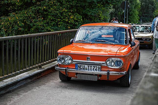 Einer der Glanzpunkte: Ein NSU Prinz beim Oldtimertreffen am Samstag im Singener Stadtteil Bohlingen.