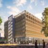 Ein Entwurf des Gebäudes für das &bdquo;Brückenquartier&ldquo; bei der Schänzlebrücke. Es soll rund 22 Millionen Euro kosten.