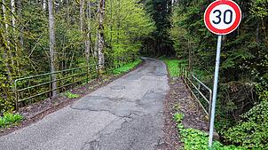 Die Gemeindestraße zwischen Wickartsmühle und Mühlefeld ist in einem schlechten Zustand und soll saniert werden.