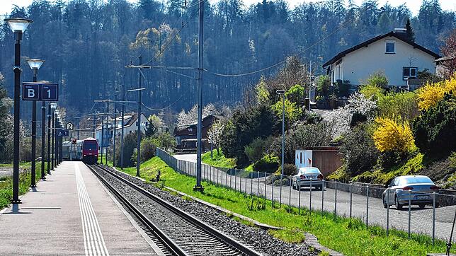 Die S9 verkehrt auf Lottstetter Gebiet auf nur einem Gleis. Die SBB plant den Doppelspurausbau und den durchgängigen Halbstundentakt.