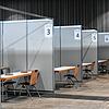 Kurz vor der Fertigstellung steht das Zentrale Impfzentrum in Freiburg, eines der acht Zentren, die das Land Baden-Württemberg plant.