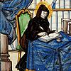 So stellte sich ein Maler im 18.&nbsp;Jahrhundert Walahfrid Strabo vor. Diese Ofenkachel mit der Darstellung des im Jahr 849 gestorbenen ...