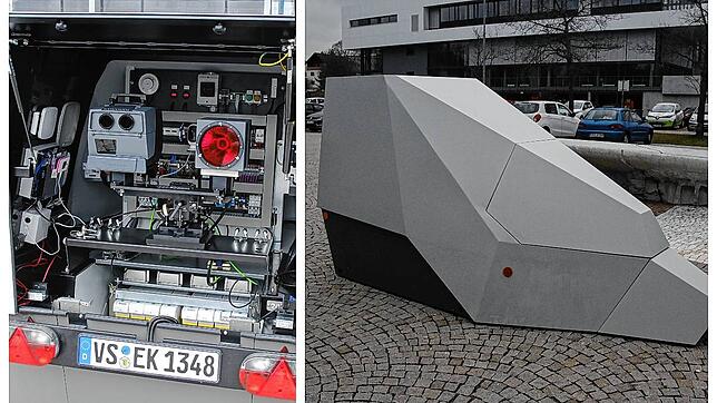 Der sogenannte Blitzeranhänger ist seit 2019, hier bei seiner damaligen Vorstellung im Schwarzwald-Baar-Kreis im Einsatz.