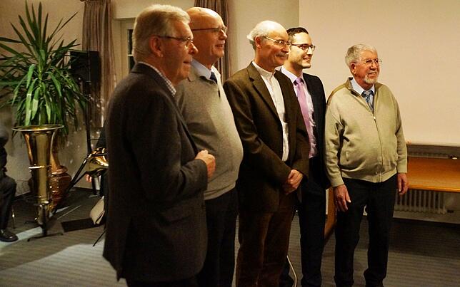 (v.l.) Jochen Goldt, Prof. Dr. Richard Meyermann, Prof. Dr. Hans-Peter Thier, Florian Zindeler, Hermann Strohmaier
