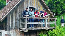 Das Siegerteam mit dem Einzelsieger im Funwettbewerb mit (von links) Andreas Hirt, Dirk Fehrenbach, Florian Dold mit Sohn Nick und ...