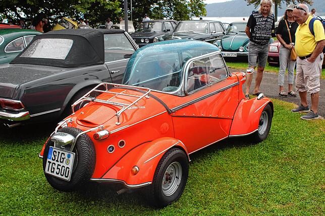 Der Messerschmitt Kabinenroller in der Sportversion: Ein Tiger 500 hat 20 PS und fährt bis zu 125 Stundenkilometer schnell. Die Kuppel ...