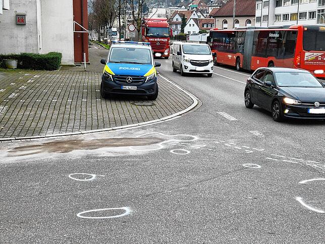 Die Unfallstelle nach der Aufnahme.