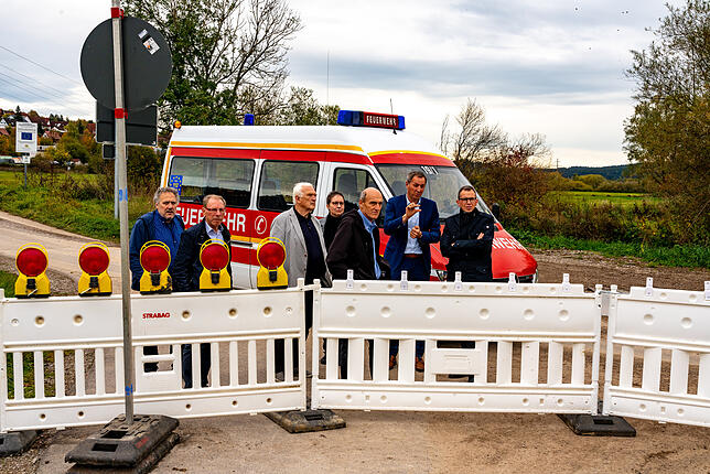Besichtigung der Baustelle des neuen Radweges zwischen Brigachtal und Marbach.