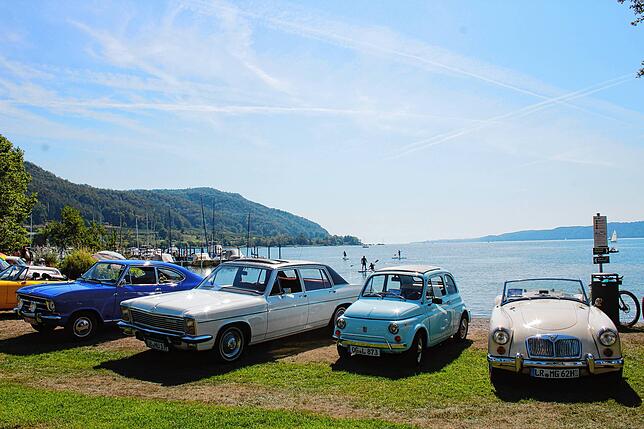Oldtimer mit Aussicht direkt am Bodensee.
