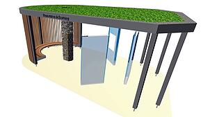 So soll der Infopavillion an der Immendinger Donauversinkung aussehen, wenn er fertig ist. Planskizze: Planstatt Senner