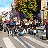 Viele Besucher und Musiker sind am Sonntag beim &bdquo;Donaurauschen &ndash; Transit und Echo&ldquo; zum 100-jährigen Jubiläum der ...