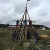 Die Schnellergilde Pfullendorf baute bei stürmischem Wind den Funken auf und brannte ihn am Sonntag auch selbst und pünktlich ab.
