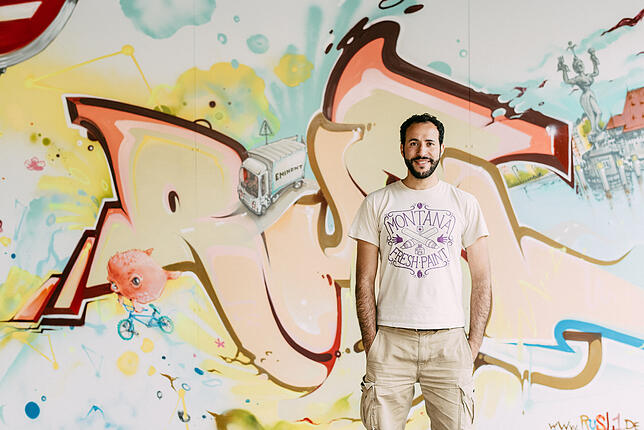 Der Graffiti-Künstler Emin Hasirci alias RUSL.