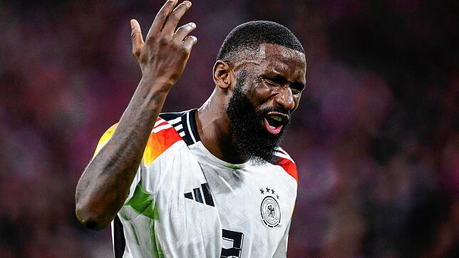 Nations League A, Deutschland – Niederlande, Gruppenphase, Gruppe 3, 4. Spieltag, Allianz Arena. Deutschlands Antonio Rüdiger reagiert ...